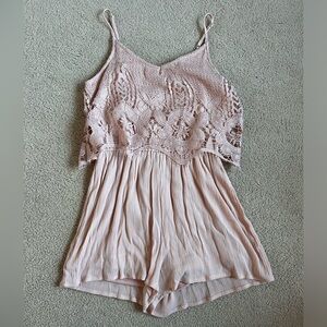 Mossimo Supply Co. Pink Lace Romper
